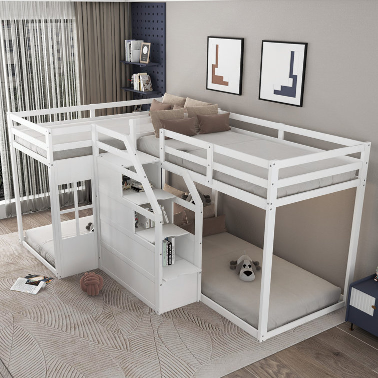 Wayfair l on sale shaped bunk bed